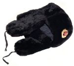 Black lambskin mouton ushanka