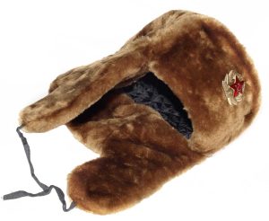 Brown Russian ushanka winter hat