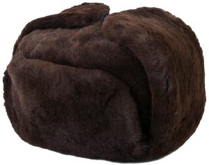 Dark brown sheepskin ushanka