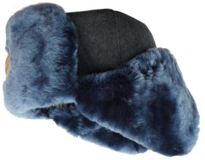 Russian police (militsia) MVD blue mouton ushanka hat