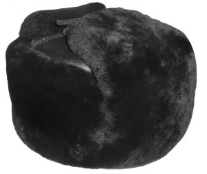 Naval officer mouton ushanka, genuine leather top.