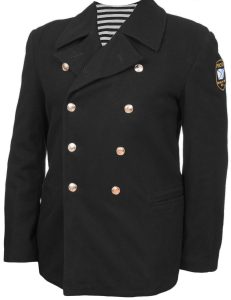 Russian navy wool pea coat. Bushlat.