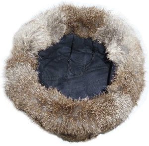 Rabbit fur ushanka winter hat. Brown.