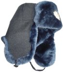 Russian police (militsia) MVD blue mouton ushanka hat