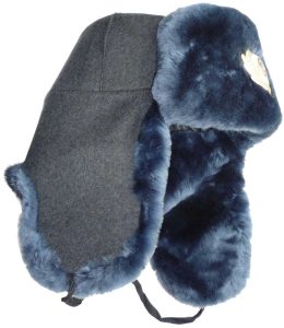 Russian police (militsia) MVD blue mouton ushanka hat