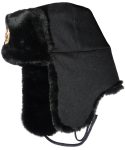 Russian Navy seaman winter hat. Black.