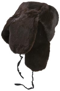 Dark brown sheepskin ushanka