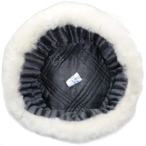 White sheepskin ushanka