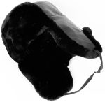 Naval officer mouton ushanka, genuine leather top.