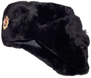 Black lambskin mouton ushanka