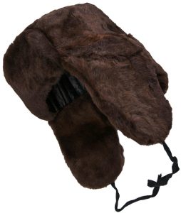 Dark brown sheepskin ushanka