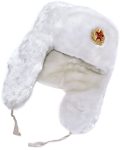 White ushanka winter hat