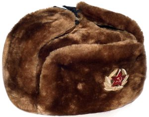 Brown Russian ushanka winter hat