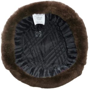 Dark brown sheepskin ushanka