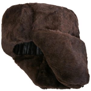 Dark brown sheepskin ushanka